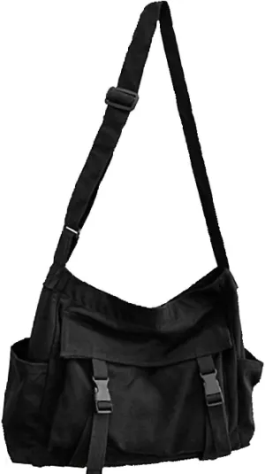 Large Messenger Bag Cute Crossbody Bag Vintage Canvas Shoulder Bag Kawaii Purse with Upgraded Feature Travel Essentials