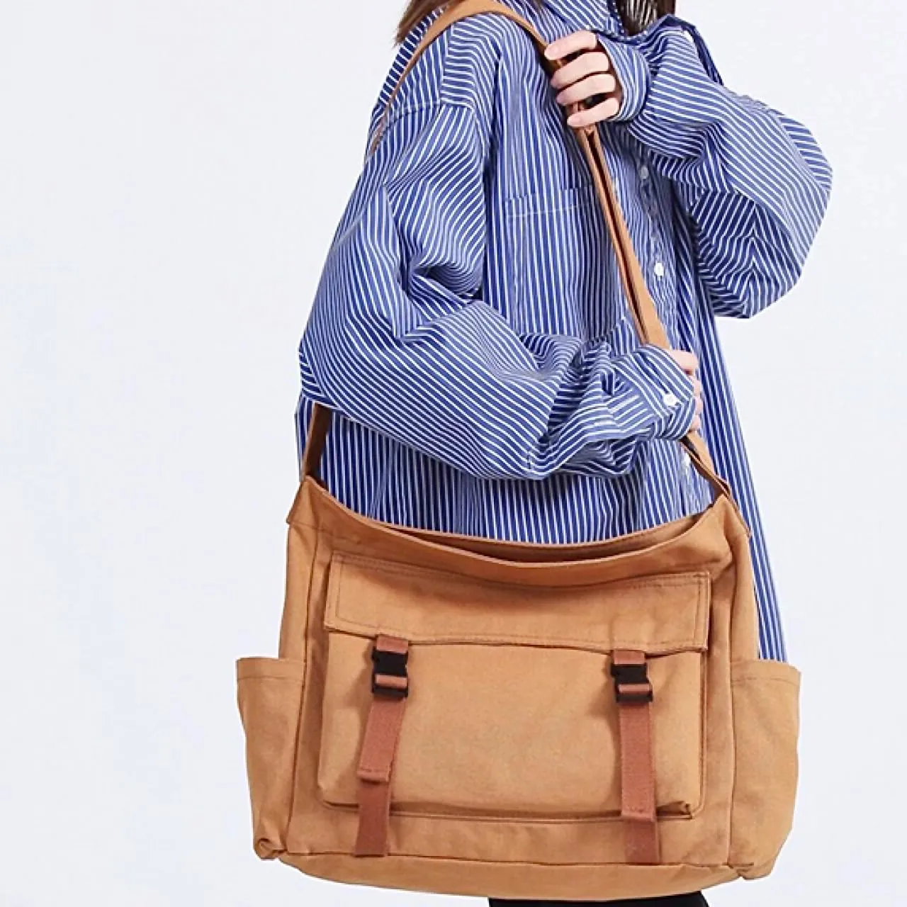Large Messenger Bag Cute Crossbody Bag Vintage Canvas Shoulder Bag Kawaii Purse with Upgraded Feature Travel Essentials