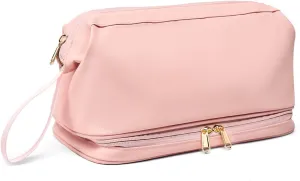 Large Travel Toiletry Bag for men women,Makeup Organizer Bag, Dopp Kit,Waterproof Hanging Cosmetic Bag for Toiletries Accessories(Pink)
