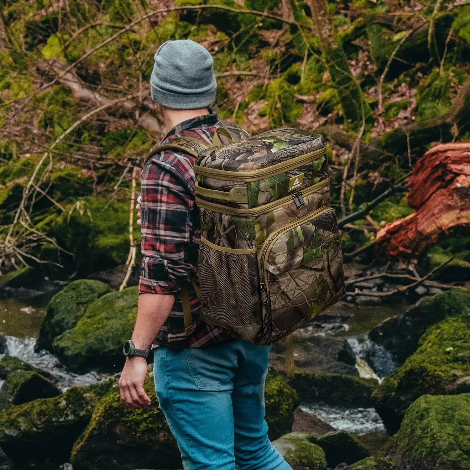 Laripwit 54/40 Cans Backpack Cooler Insulated Leak-Proof Large Cooler Backpack Double Deck Lunch Backpack for Men Women - Perfect Soft Cooler Bag for Tactical, Camping, Picnic, Beach, Hiking
