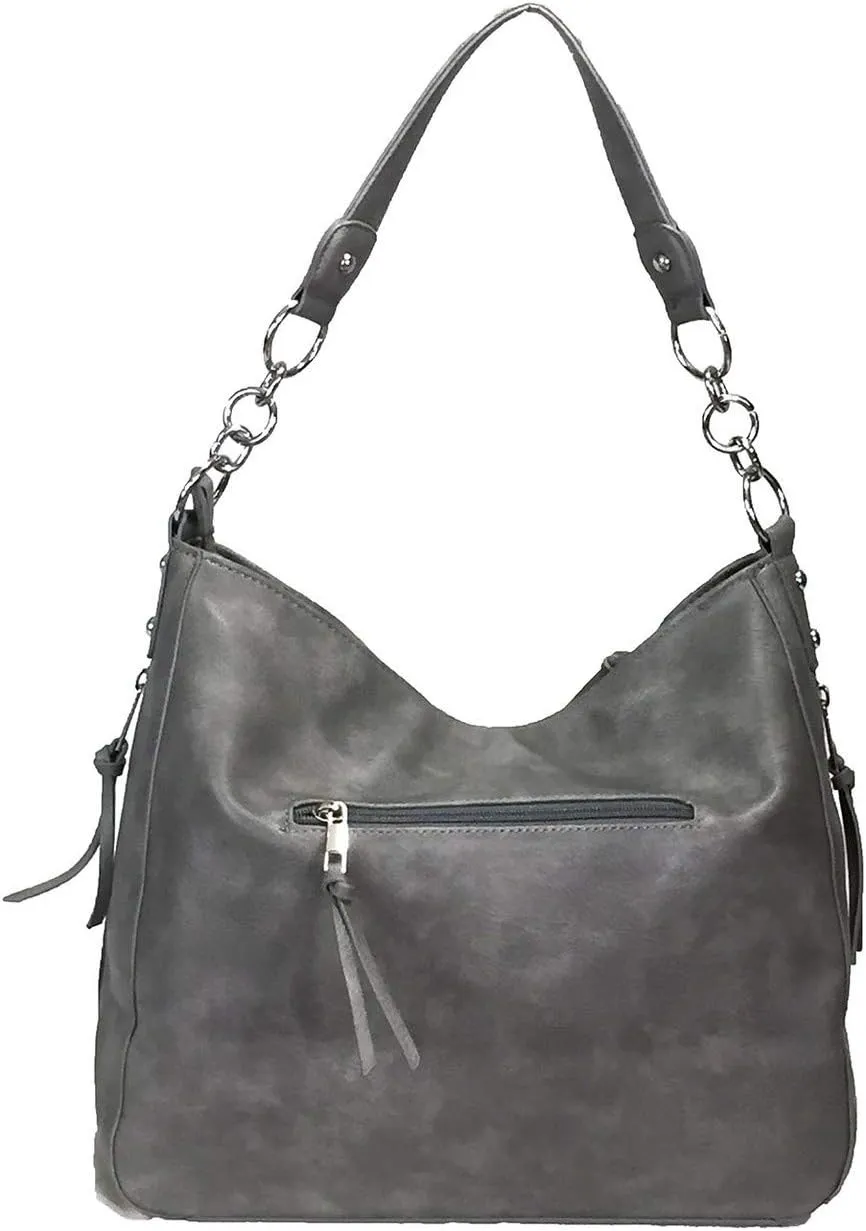 Laser Cut Bling Hobo fashion CCW Bag Faux Leather Concealed Carry Purse