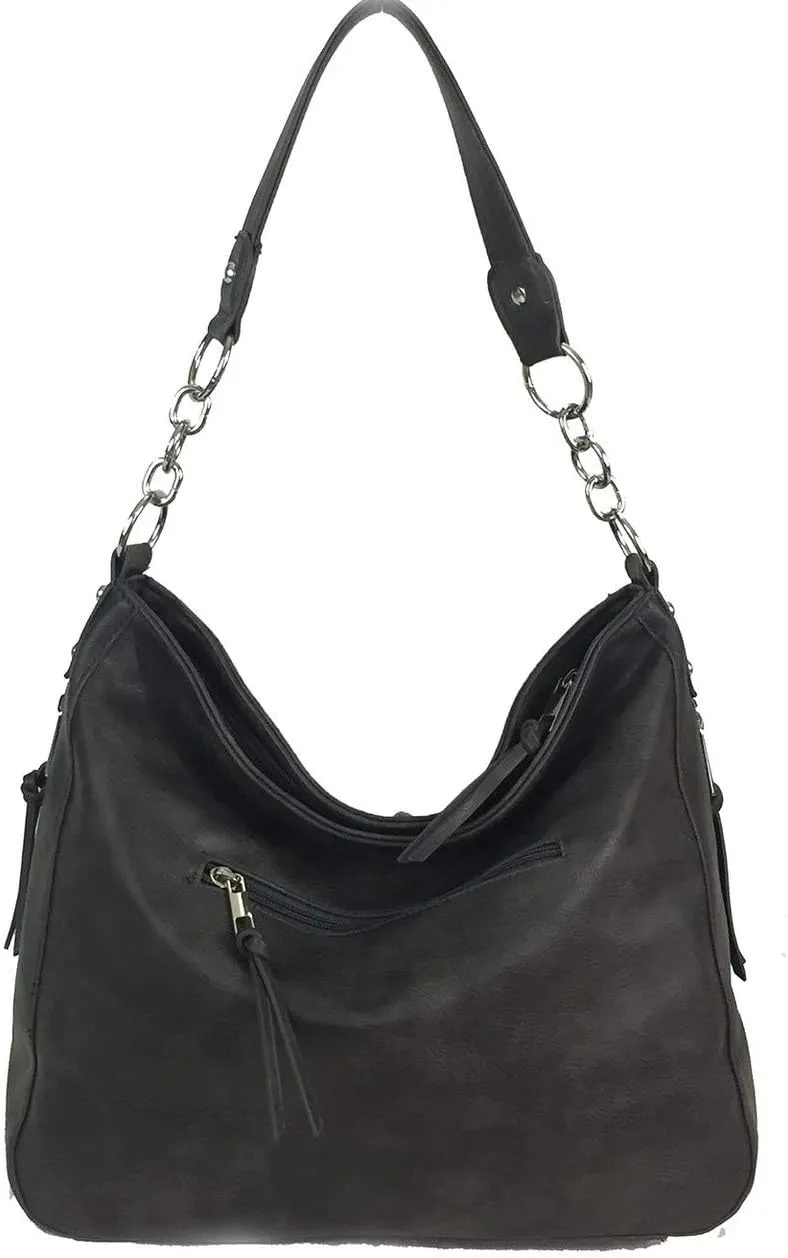 Laser Cut Bling Hobo fashion CCW Bag Faux Leather Concealed Carry Purse