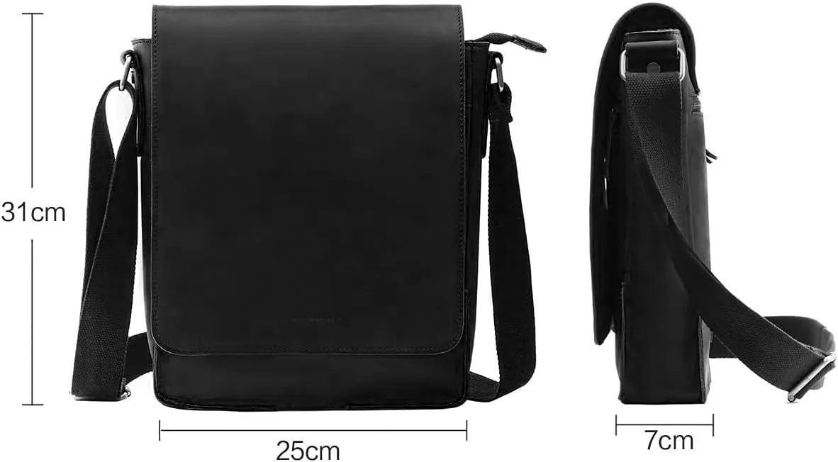 Leathario Men's Crossbody Bag Leather Shoulder Bag For Men Small Messenger Brown