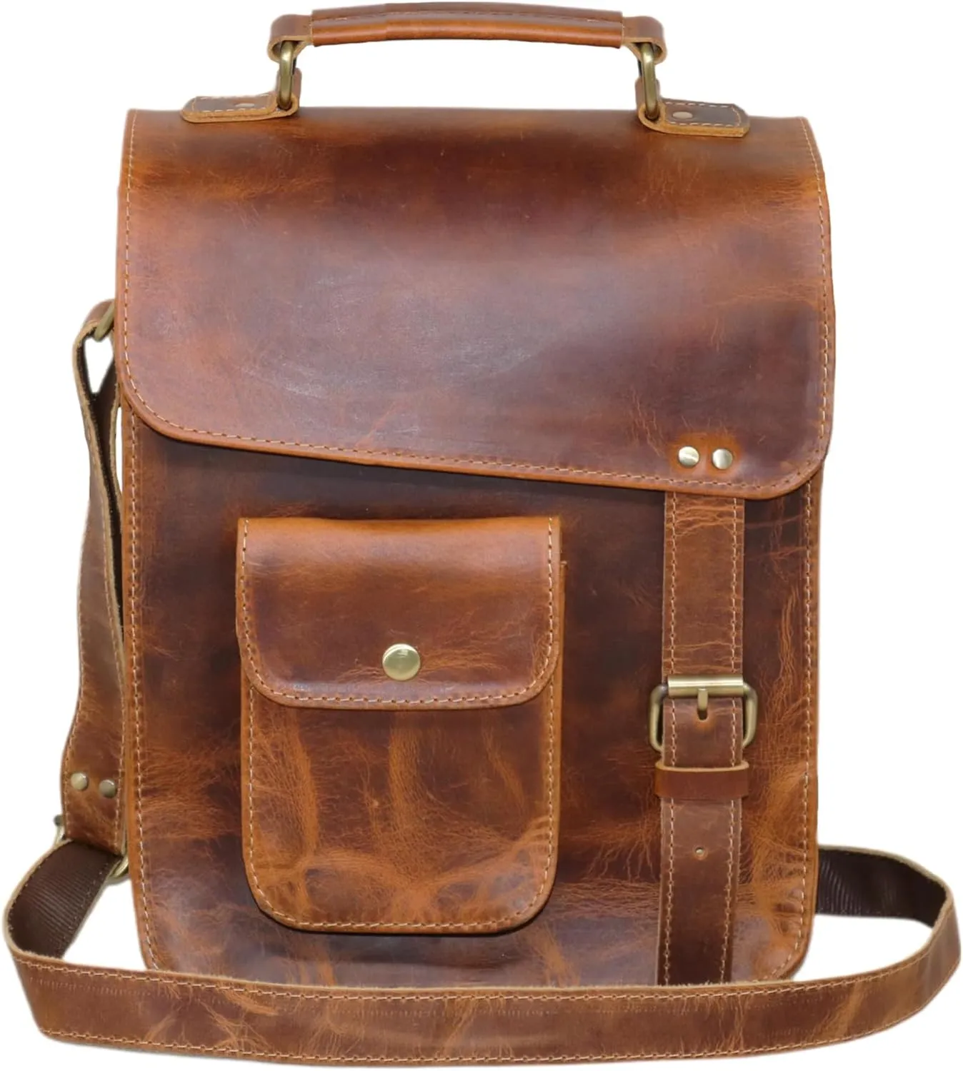 Leather messenger bag shoulder bag cross body vintage messenger bag for women & men satchel man purse