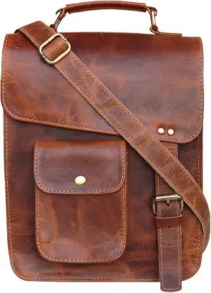 Leather messenger bag shoulder bag cross body vintage messenger bag for women & men satchel man purse