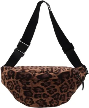 Leopard Print Waist Pack,Chamois Leather Chest Bag,Leopard Fanny Pack,Animal Print Bum Bag,Adjustable Belt Bag,Crossbody Bag for Women