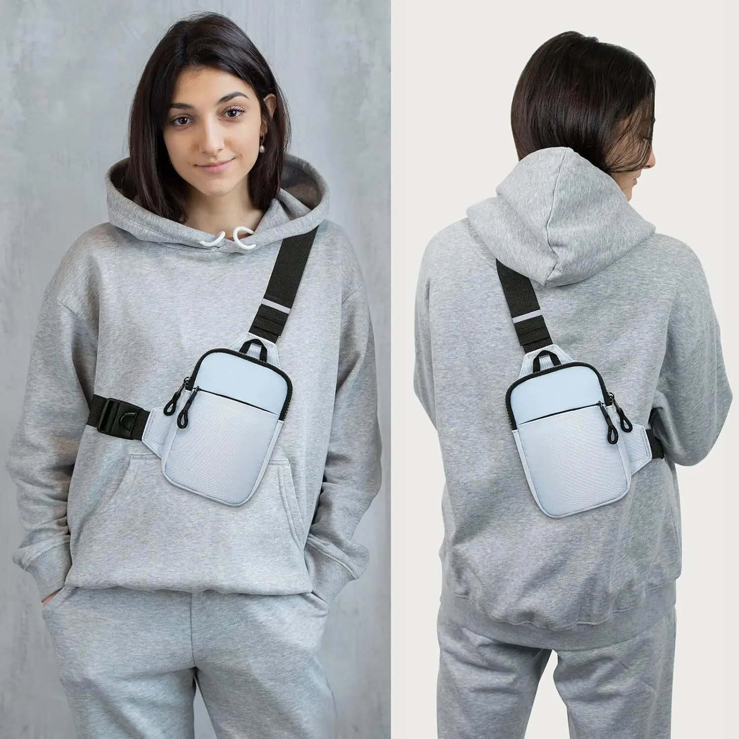 Long Keeper Mini Sling Bag - Men Women Small Waterproof Crossbody Bag Casual Phone Chest Bag for Travelling Hiking