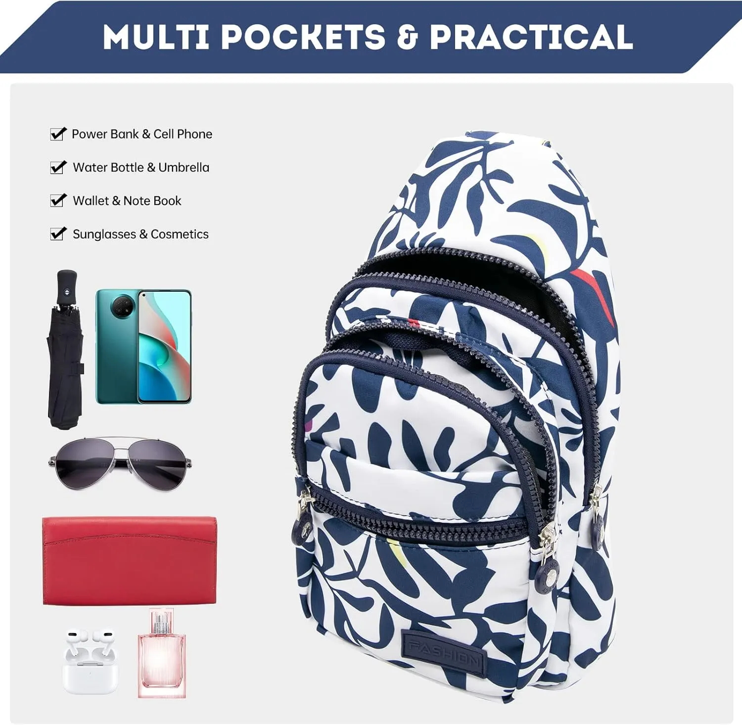 Long Keeper Sling Chest Bag - Women Men Waterproof Crossbody Backpack Traveling Running Hiking Shoulder Daypack Bag
