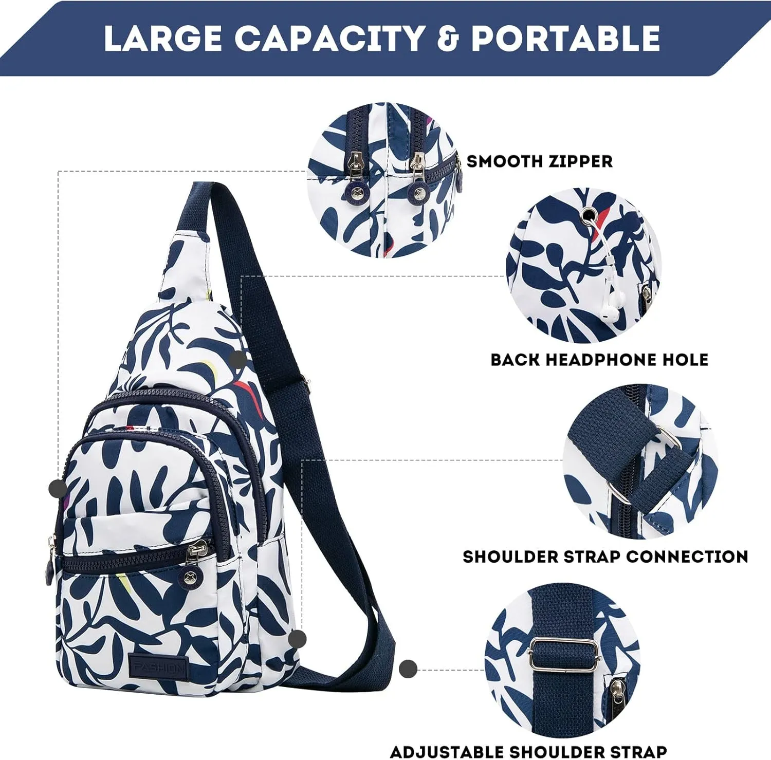 Long Keeper Sling Chest Bag - Women Men Waterproof Crossbody Backpack Traveling Running Hiking Shoulder Daypack Bag