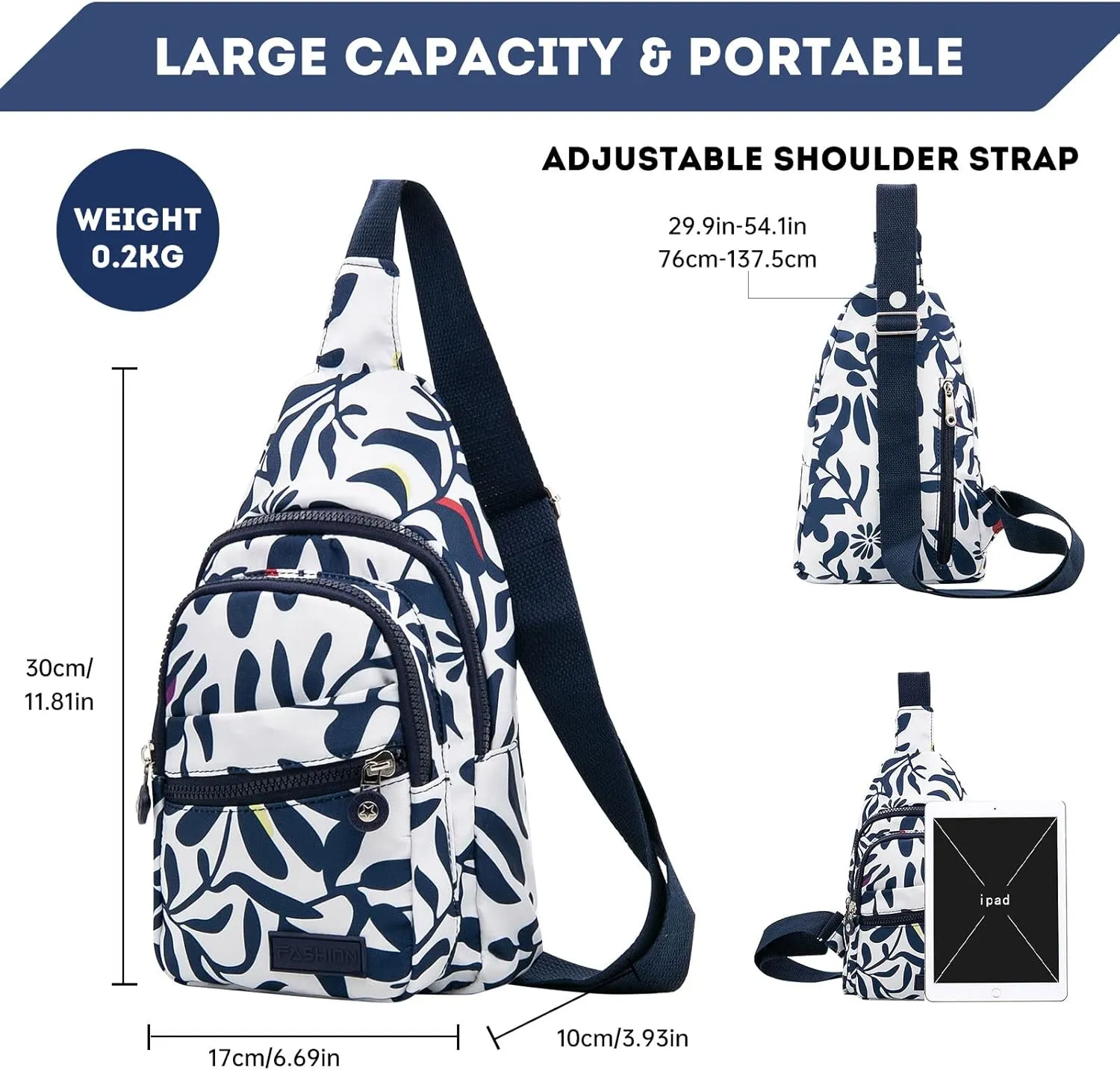 Long Keeper Sling Chest Bag - Women Men Waterproof Crossbody Backpack Traveling Running Hiking Shoulder Daypack Bag
