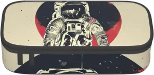 Lunar Astronaut Print Large Capacity Compartments Pencil Case Pencil Pouch Bag Travel Toiletry Organizer Bag