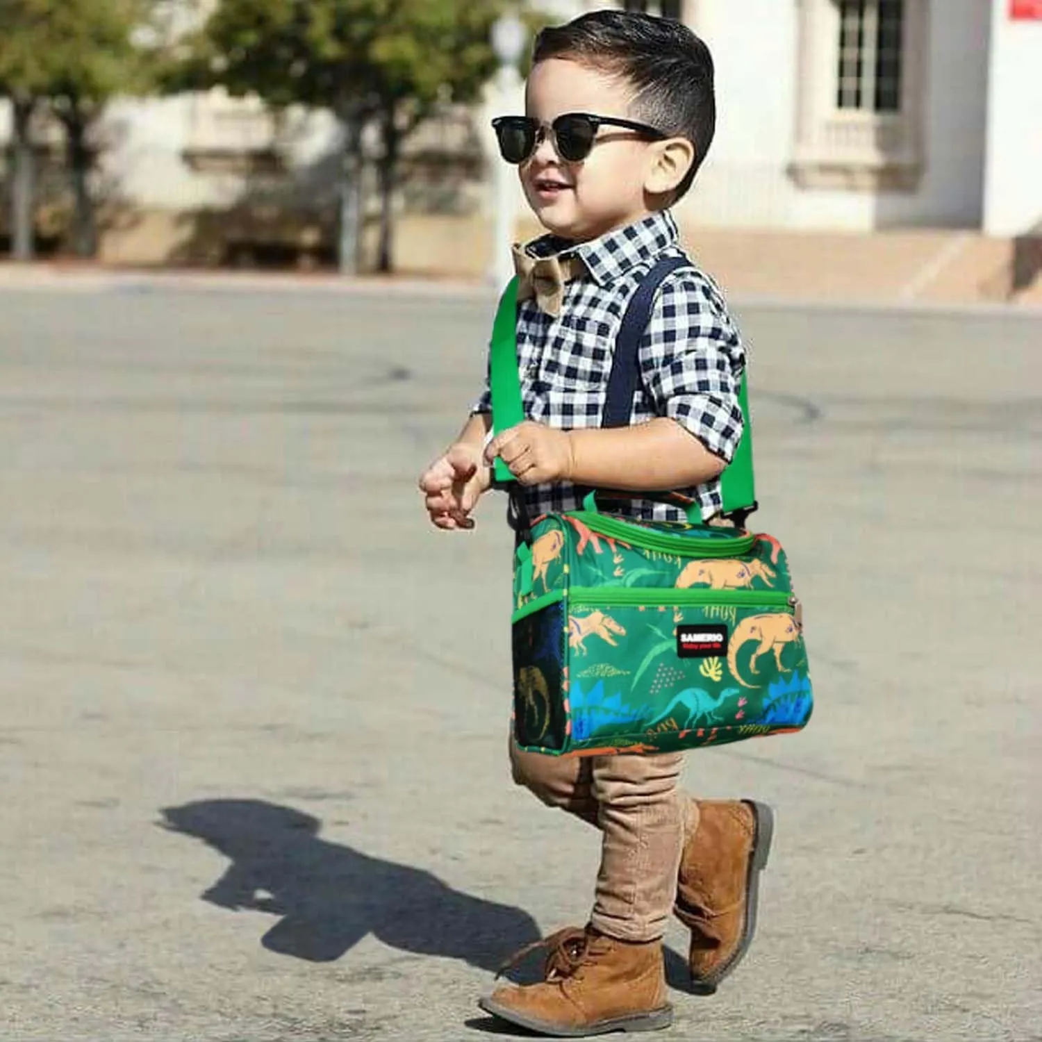 Lunch Bag for Kids Cooler Lunch Box for Children Student Girls Boys Small insulated Bento Bags for School Picnic with Detachable Strap Two Side Mesh Pockets