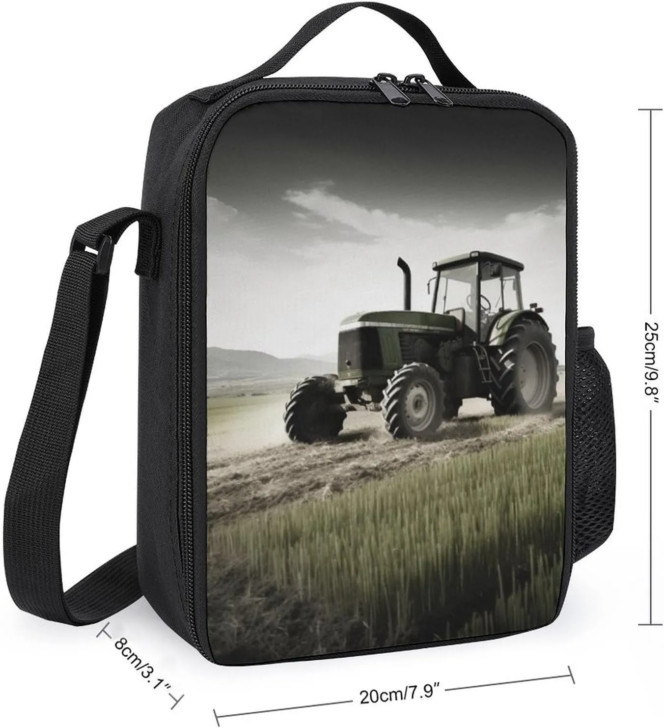 Lunch Bag for Women Men Lunch Box Reusable Tractor Agriculture Tranquil Lunch Tote Bag Leakproof Lunch Cooler Bag for Work