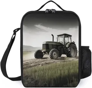 Lunch Bag for Women Men Lunch Box Reusable Tractor Agriculture Tranquil Lunch Tote Bag Leakproof Lunch Cooler Bag for Work