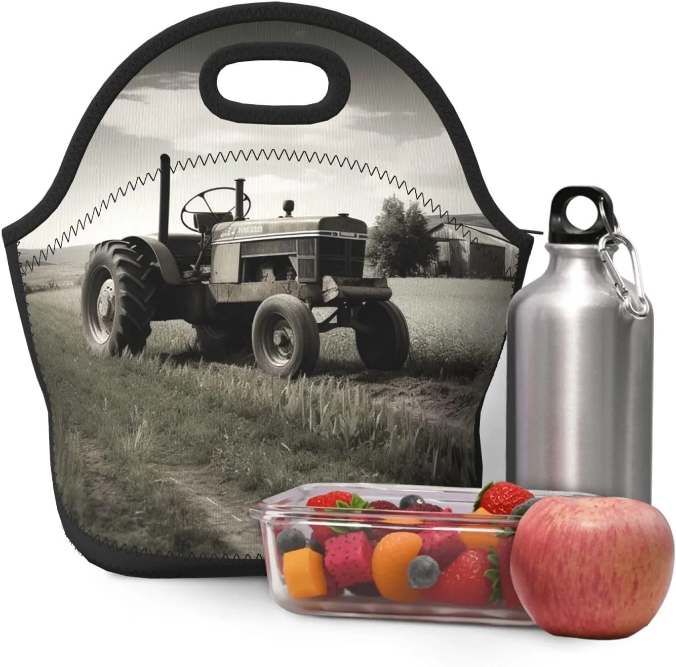 Lunch Bag Insulated Lunch Box for Women Men Reusable Tractor Agriculture Tranquil Lunch Tote Cooler Bag for Office Work