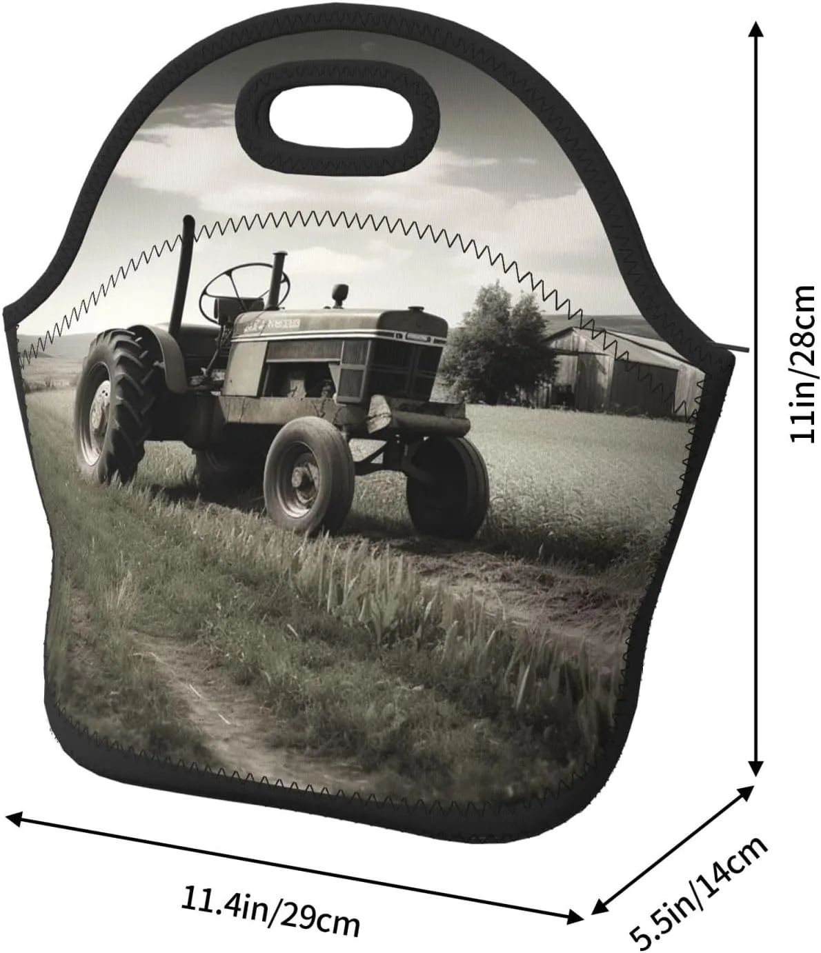 Lunch Bag Insulated Lunch Box for Women Men Reusable Tractor Agriculture Tranquil Lunch Tote Cooler Bag for Office Work