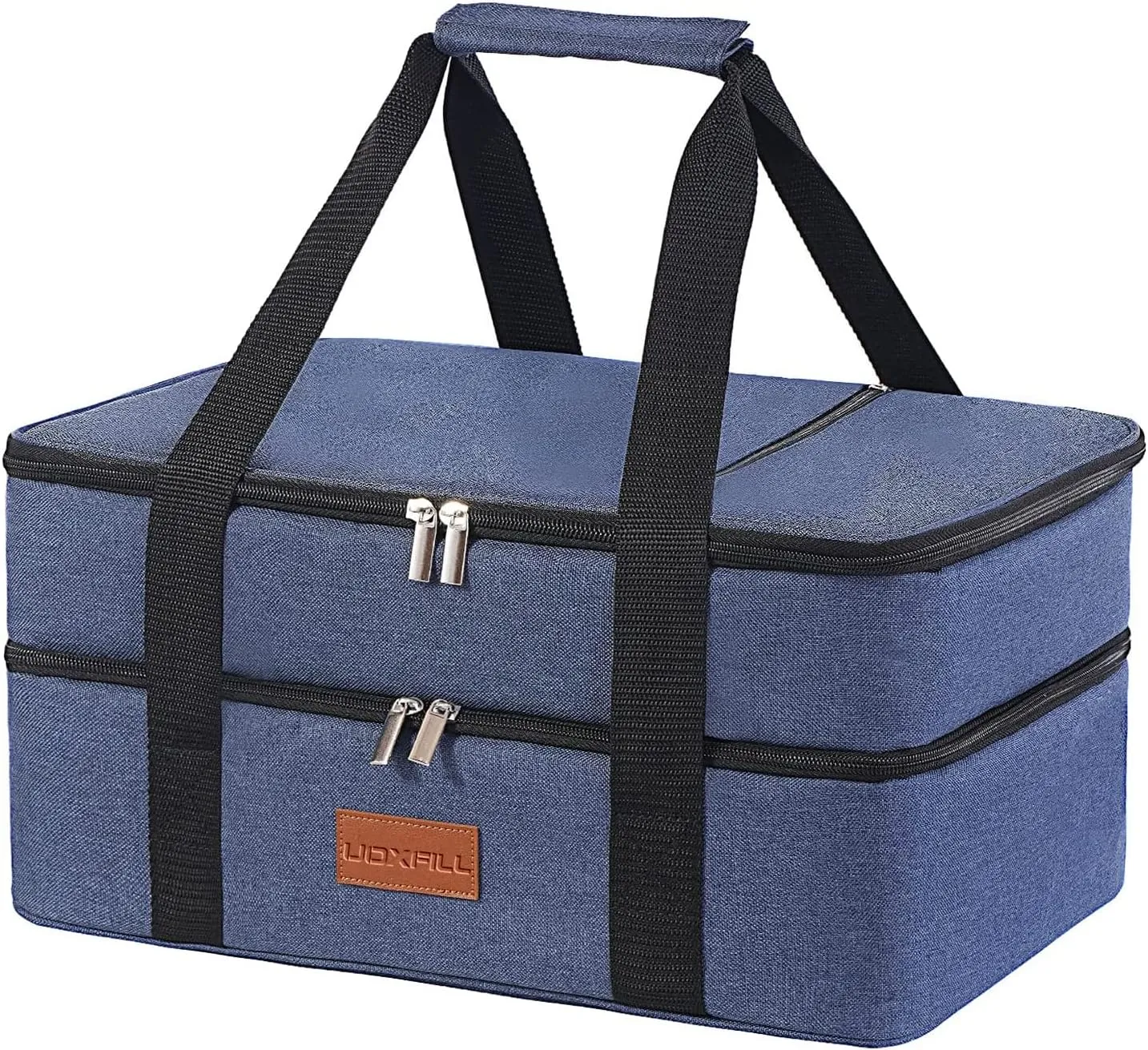 Lunch Bag Insulated Thermal Food Carrier Insulated Double Decker Casserole Carrier for Hot or Cold Food,Insulated Tote Bag for Potluck Cookouts Picnic,Lasagna Holder
