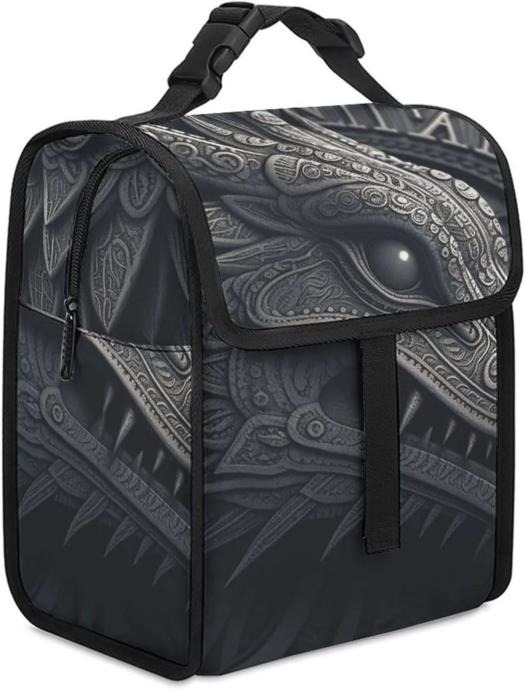 Lunch Bag Portable Lunch Tote, Carved Chinese Dragon Printed Insulated Lunch Bag for Men Women Food Container Reusable Lunch Box for Work Office Travel Camping Picnic