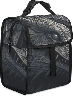 Lunch Bag Portable Lunch Tote, Carved Chinese Dragon Printed Insulated Lunch Bag for Men Women Food Container Reusable Lunch Box for Work Office Travel Camping Picnic