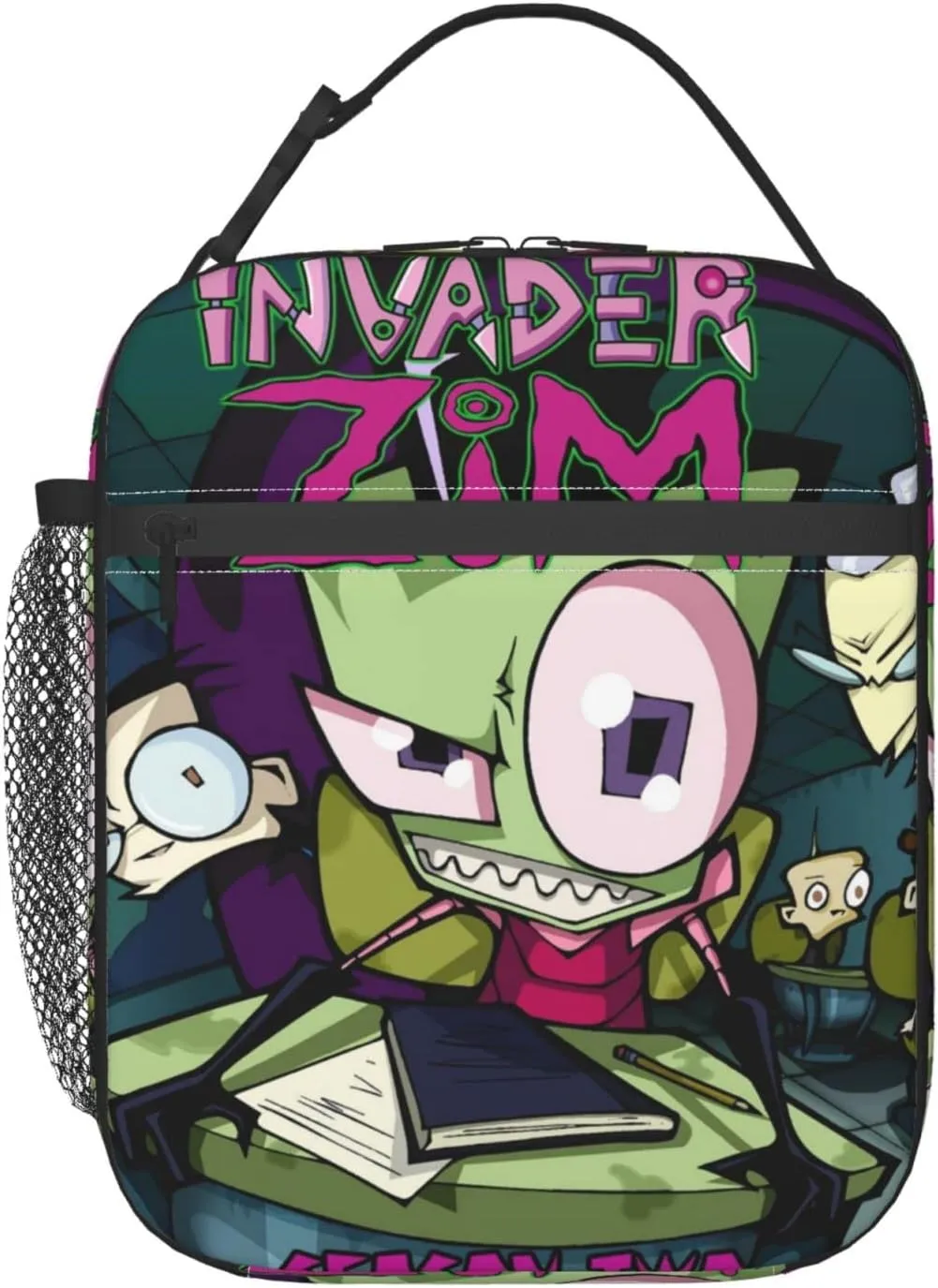 Lunch Bags Invader Anime Zim Insulated Lunch Tote Reusable Portable Lunch Box for Outdoor Office Picnic 10 X 4 X 8 in