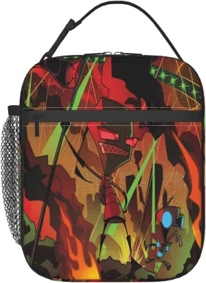 Lunch Bags Invader Anime Zim Insulated Lunch Tote Reusable Portable Lunch Box for Outdoor Office Picnic 10 X 4 X 8 in