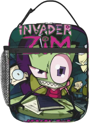 Lunch Bags Invader Anime Zim Insulated Lunch Tote Reusable Portable Lunch Box for Outdoor Office Picnic 10 X 4 X 8 in
