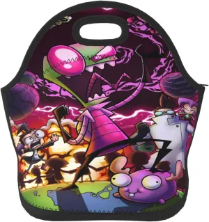 Lunch Bags Invader Anime Zim Insulated Lunch Tote Reusable Portable Lunch Box for Outdoor Office Picnic 11 X 11.4 X 5.5 in