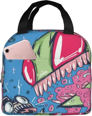 Lunch Bags Invader Anime Zim Insulated Lunch Tote Reusable Portable Lunch Box for Outdoor Office Picnic 8.5 X 8 X 5 in