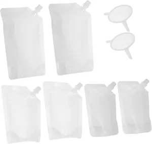 Luxshiny 17-pack Disposable Drink Pouches Soy Milk Packaging Bag Plastic Liquid Pouch Outdoor Travel Beverage Bag