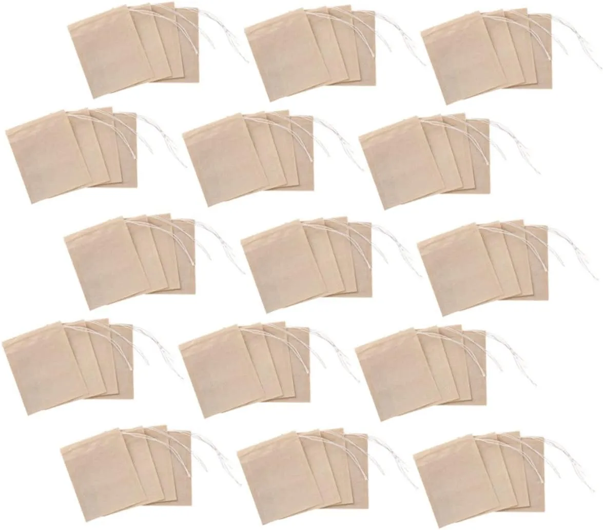 Luxshiny 200pcs Tea Filter Bag Set Paper Tea Bags Strainer Easy Drawstring Closure Great for Hot Pot