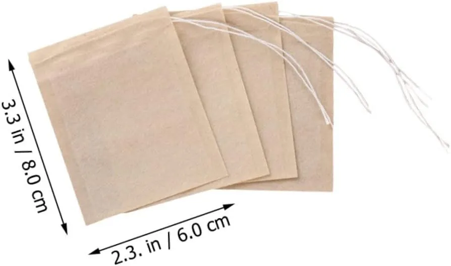Luxshiny 200pcs Tea Filter Bag Set Paper Tea Bags Strainer Easy Drawstring Closure Great for Hot Pot