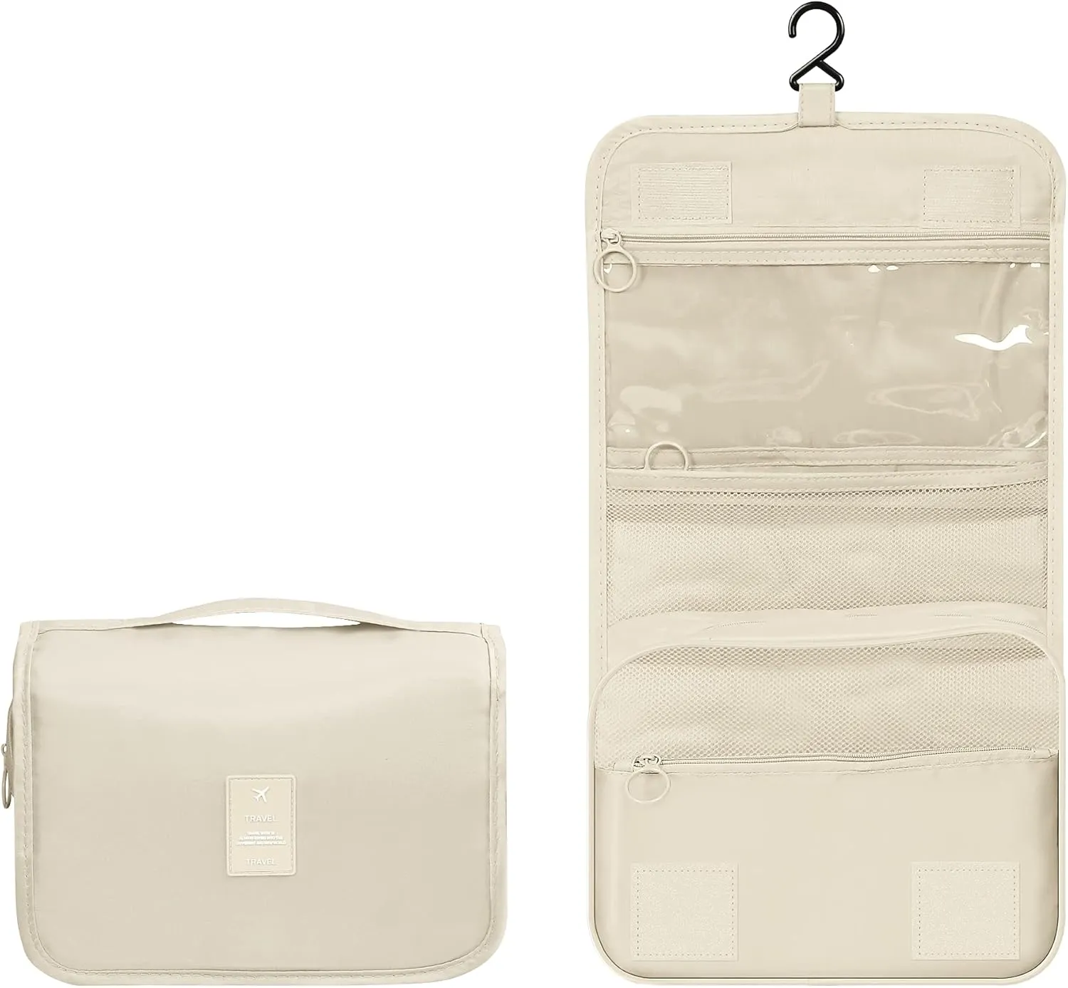 Luxtude Hanging Toiletry Bag for Women with Hanging Hook, Water-resistant Traveling Toiletries Bag, Portable Toiletry Travel Organizer Bag for Toiletries, Shower, Bathroom, Cosmetics Accessories etc.