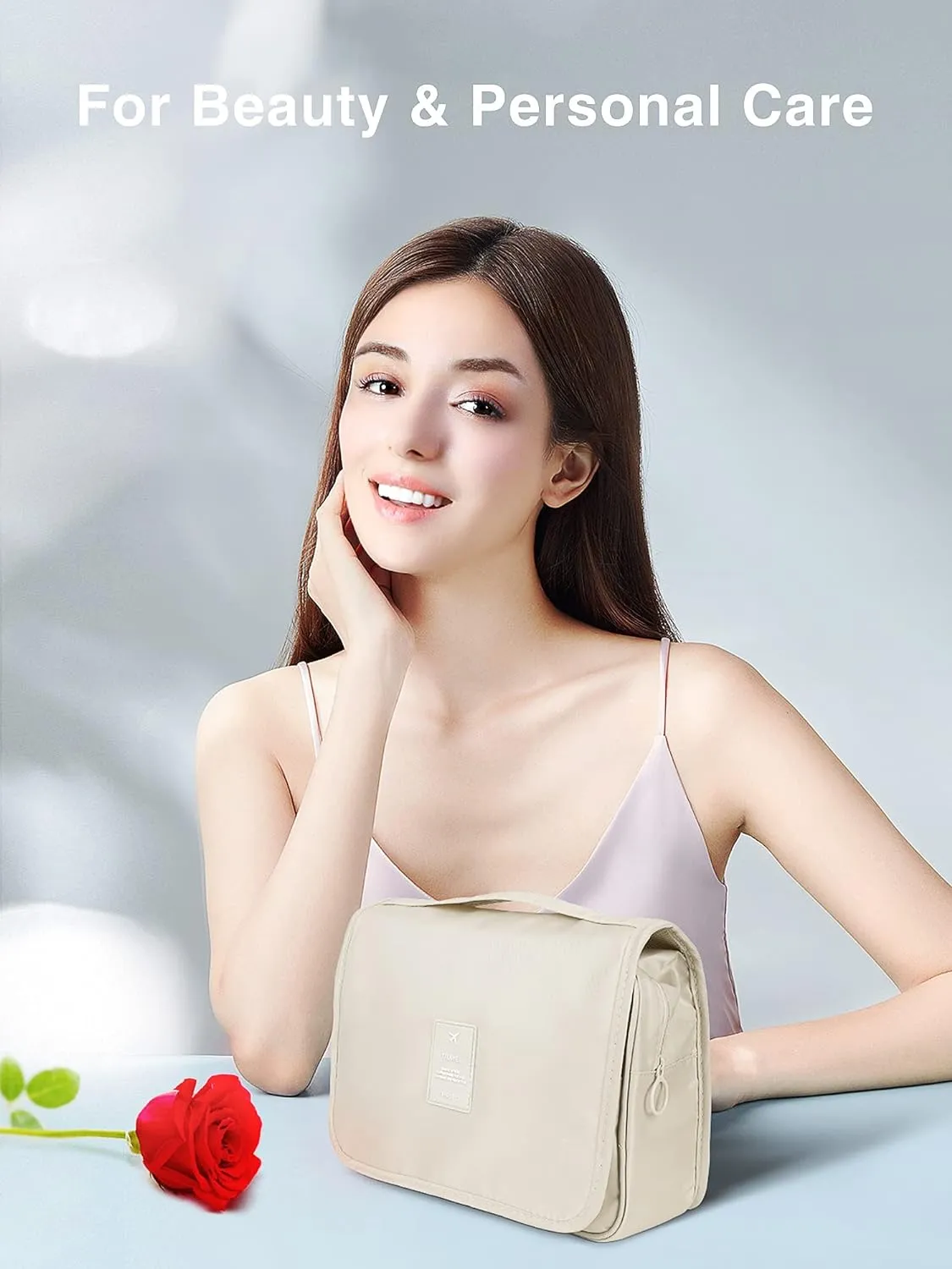 Luxtude Hanging Toiletry Bag for Women with Hanging Hook, Water-resistant Traveling Toiletries Bag, Portable Toiletry Travel Organizer Bag for Toiletries, Shower, Bathroom, Cosmetics Accessories etc.