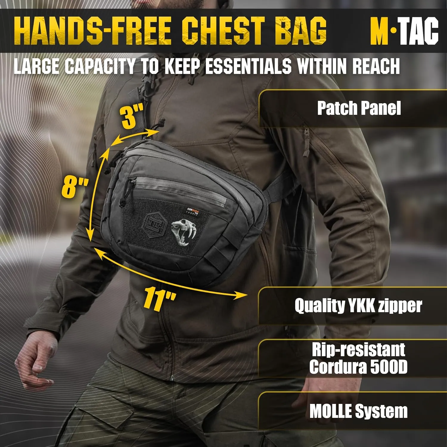 M-Tac Elite Sphaera Large Bag Gen 2 -Tactical Shoulder Bag - Conceal Carry Chest Sling Pack CCW Bag