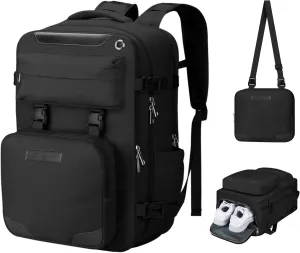 Maelstrom Travel Backpack for Women Men, 2 in 1 Crossbody Bag Laptop Backpack Fits 17.3 Inch Laptop, 26L Work Bag, Carry on Backpack
