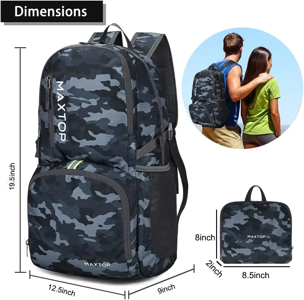 MAXTOP 40/50L Lightweight Packable Backpack for Hiking Traveling Camping Water Resistant Foldable Outdoor Travel Daypack