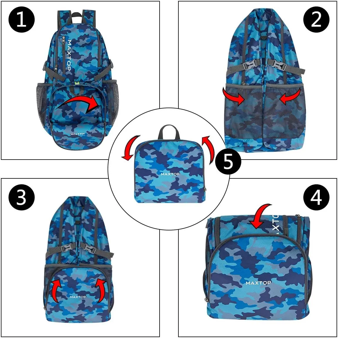 MAXTOP 40/50L Lightweight Packable Backpack for Hiking Traveling Camping Water Resistant Foldable Outdoor Travel Daypack