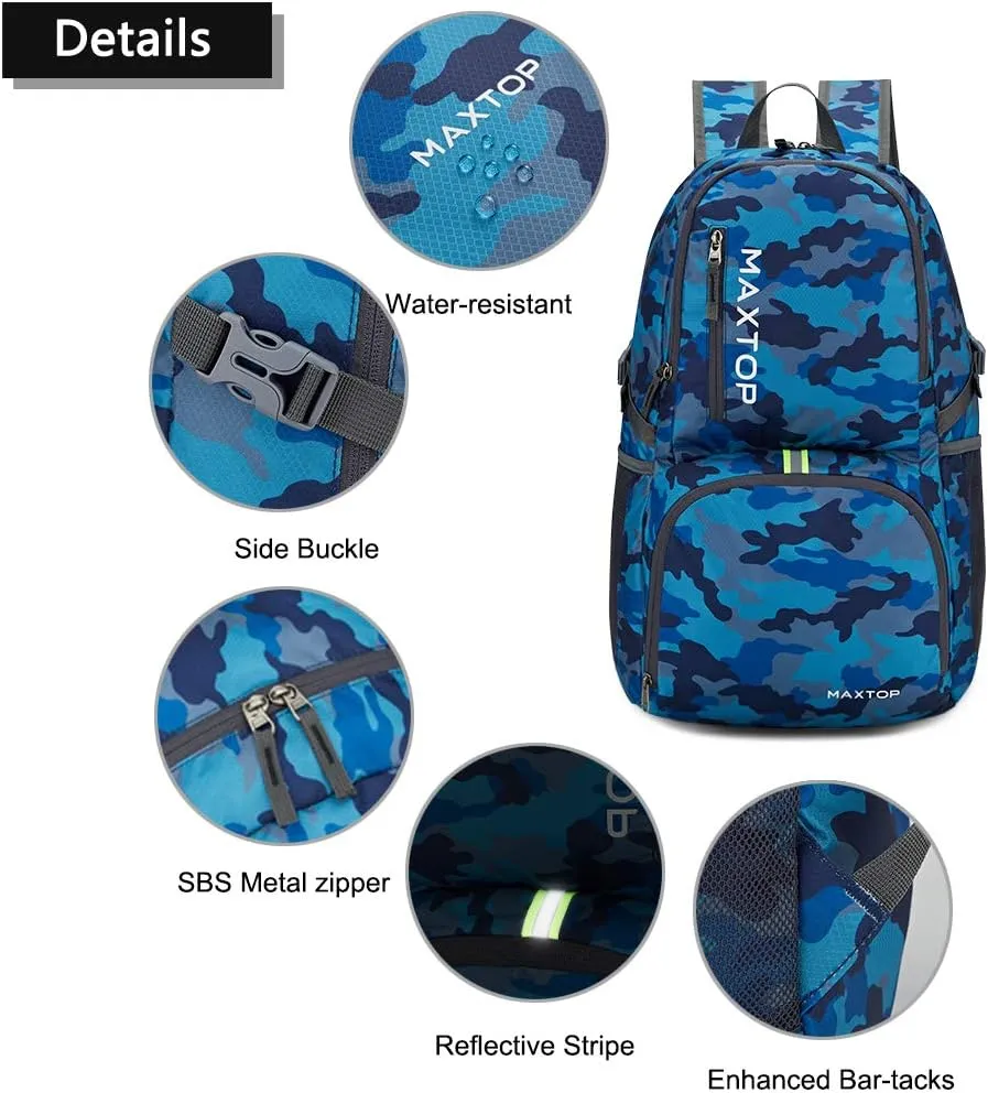 MAXTOP 40/50L Lightweight Packable Backpack for Hiking Traveling Camping Water Resistant Foldable Outdoor Travel Daypack
