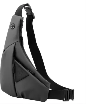 MAYMOONER Small Sling Shoulder Crossbody Bag Men Women, Lightweight Anti-theft One Strap Casual Chest Bag Slim Backpack for Outdoor Walking Trip Hiking Biking Grey
