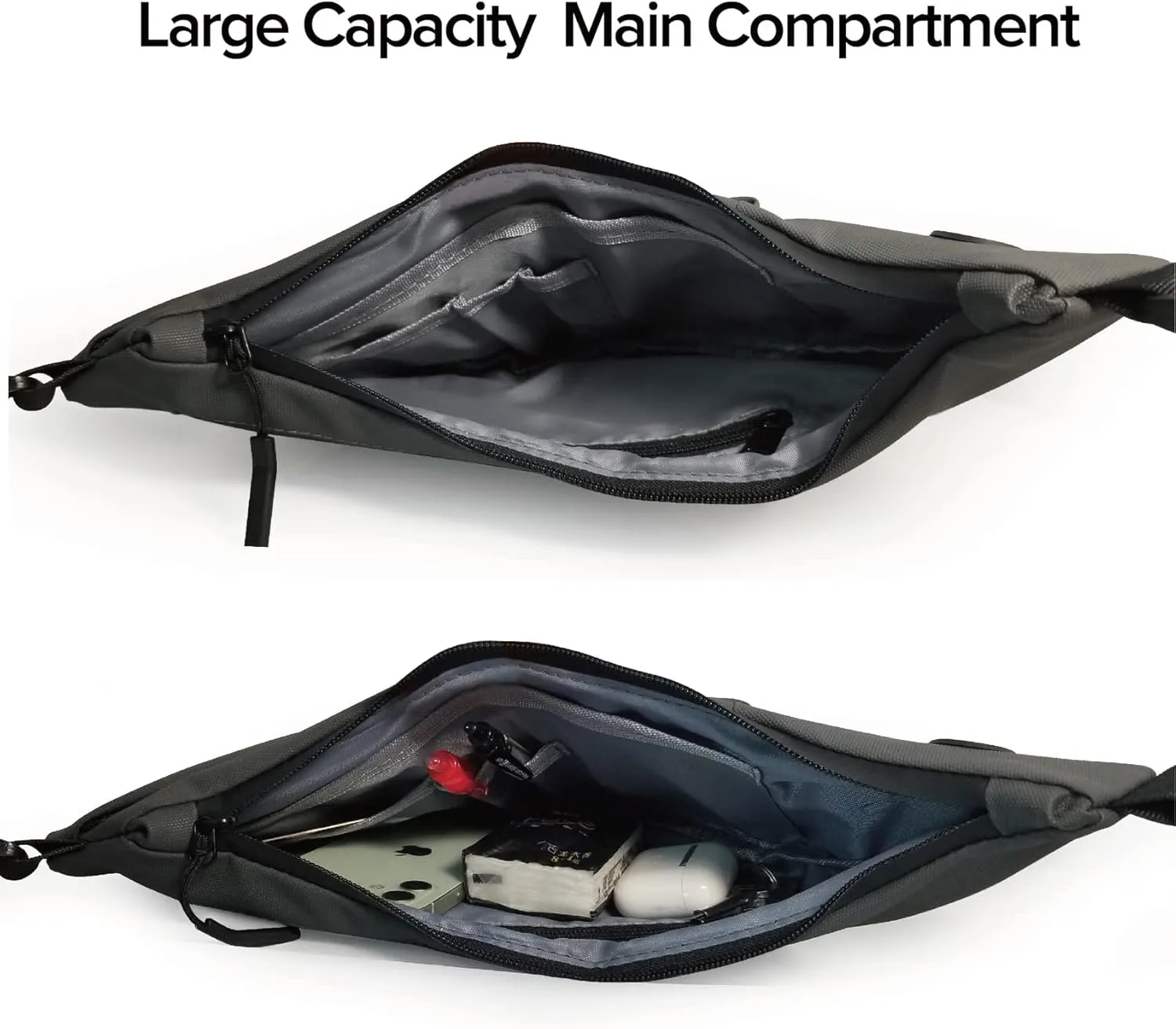MAYMOONER Small Sling Shoulder Crossbody Bag Men Women, Lightweight Anti-theft One Strap Casual Chest Bag Slim Backpack for Outdoor Walking Trip Hiking Biking Grey