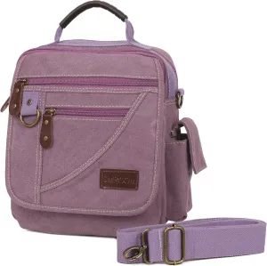 Men Purse Shoulder Small Crossbody Canvas Messenger Tote Side Travel Bag Detachable Strap