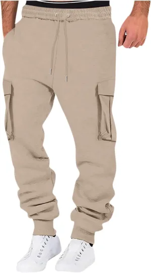 Men's Athletic Running Sweatpants Casual Sports Length Solid Mens Pants Men's Pants Men's Cotton Casual Sweatpants