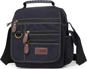 Mens bag Canvas Shoulder Bag Small Messenger Crossbody Bag Work Bag Vintage Multi-function