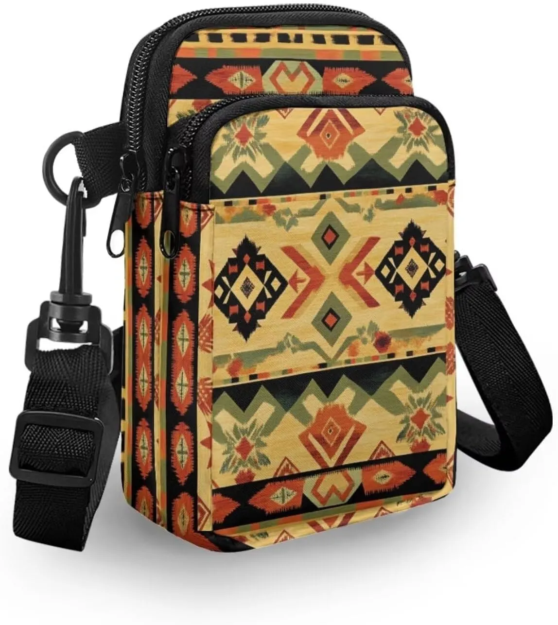 Mens Pouch Bag Crossbody Sling Bag for Coins 2 Layer Shoulder Bag