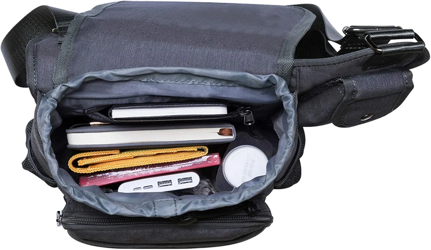 Mens Vintage Canvas Shoulder Messenger Bag Chest Leather Patchwork Messenger Bag