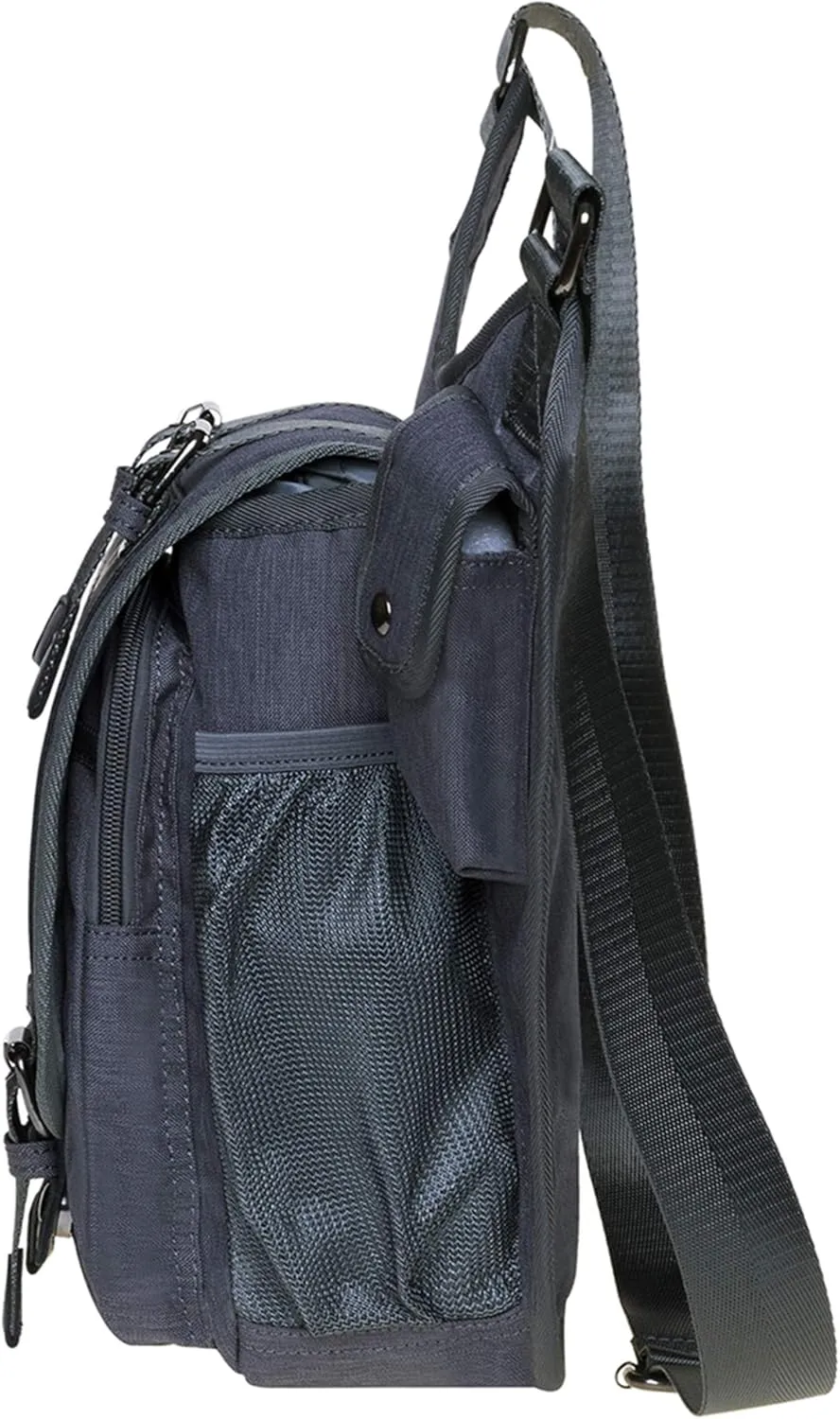 Mens Vintage Canvas Shoulder Messenger Bag Chest Leather Patchwork Messenger Bag