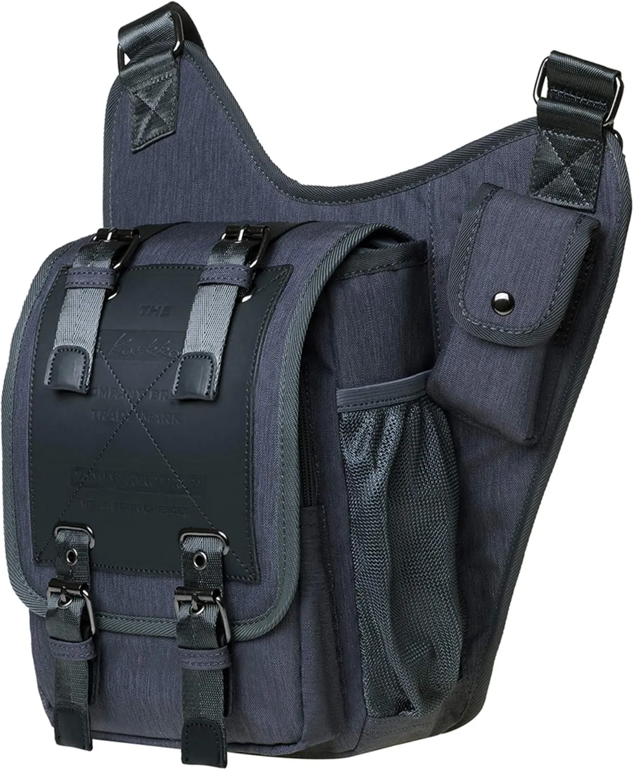 Mens Vintage Canvas Shoulder Messenger Bag Chest Leather Patchwork Messenger Bag
