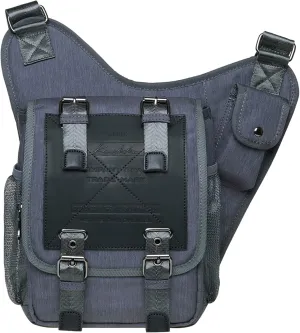 Mens Vintage Canvas Shoulder Messenger Bag Chest Leather Patchwork Messenger Bag