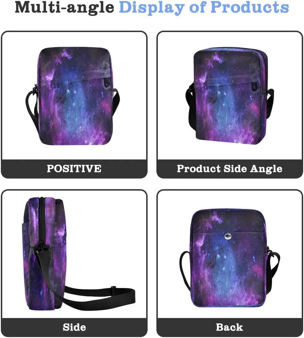 Messenger Bag Crossbody Shoulder Bag Canvas Shoulder Bag Universe Galaxy Nebula Space for Men Women Outdoor Travel Business