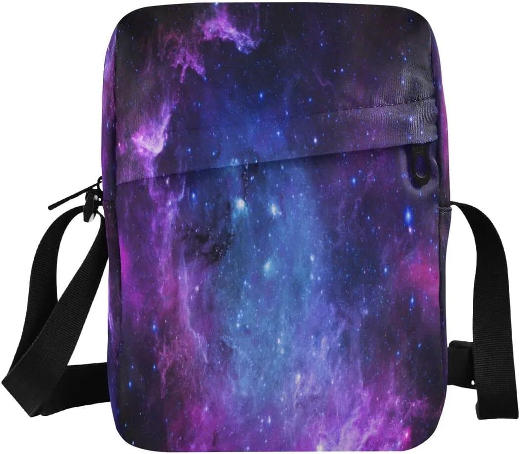 Messenger Bag Crossbody Shoulder Bag Canvas Shoulder Bag Universe Galaxy Nebula Space for Men Women Outdoor Travel Business
